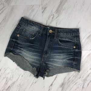 Distressed High Waist Denim Cut Offs Size 7 NWOT